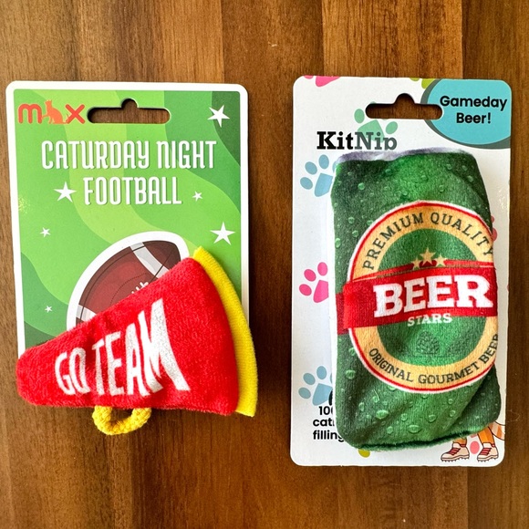 Caturday Night Football Cat Toys- Beer and Megaphone - Picture 3 of 3